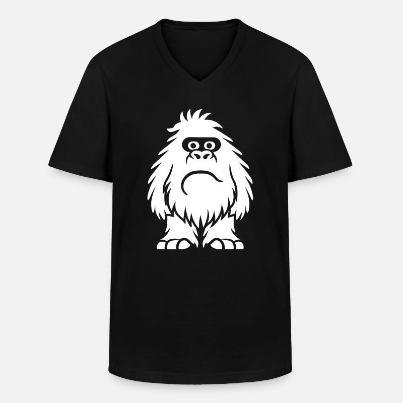 Yeti - Männer-T-Shirt mit V-Ausschnitt - Schwarz