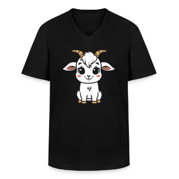 Bouc - T-shirt col V Homme - noir - Devant - AI Model Male 178 dark (178cm)