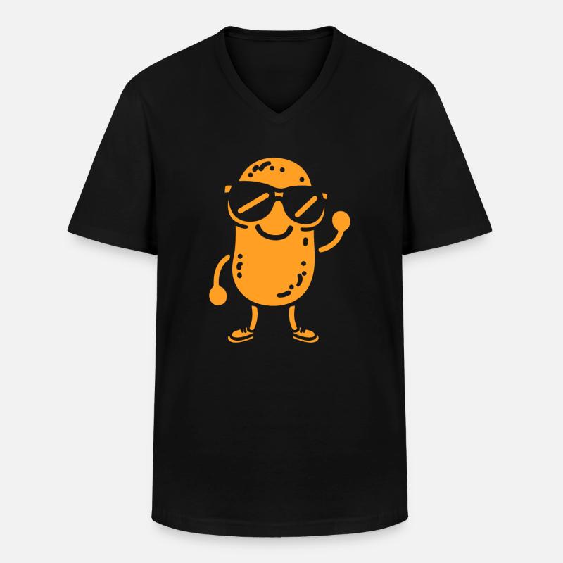 Erdnuss - Männer-T-Shirt mit V-Ausschnitt - Schwarz