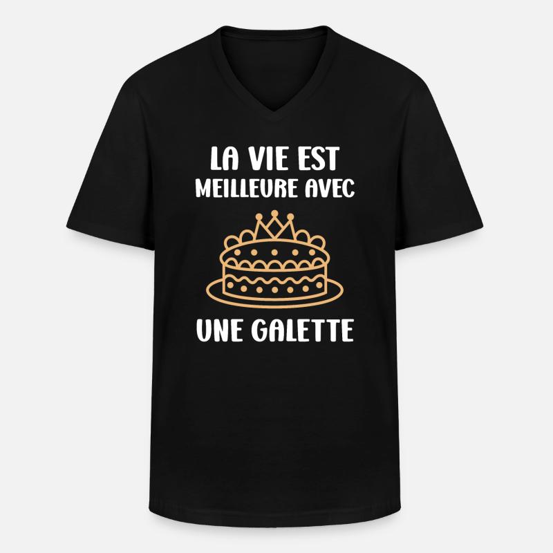 Pfannkuchen - Männer-T-Shirt mit V-Ausschnitt - Schwarz
