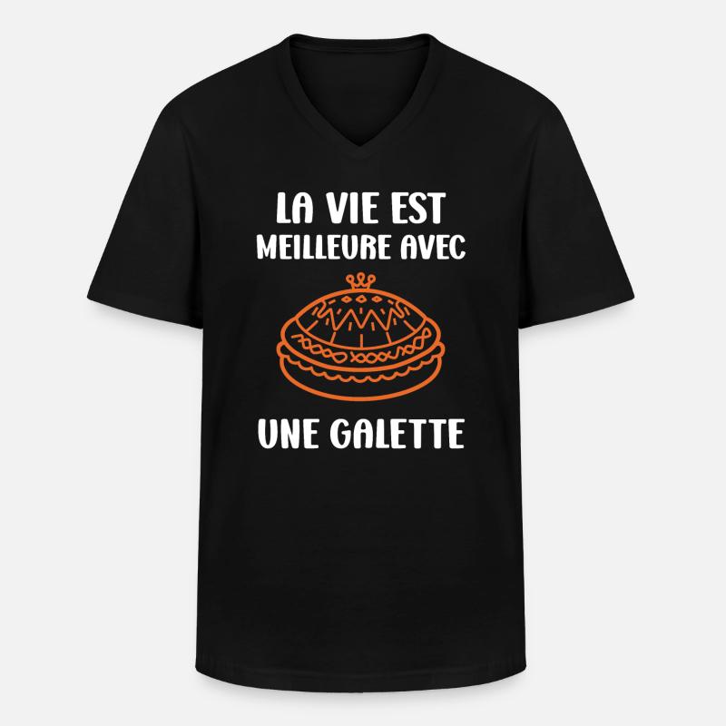 Pfannkuchen - Männer-T-Shirt mit V-Ausschnitt - Schwarz
