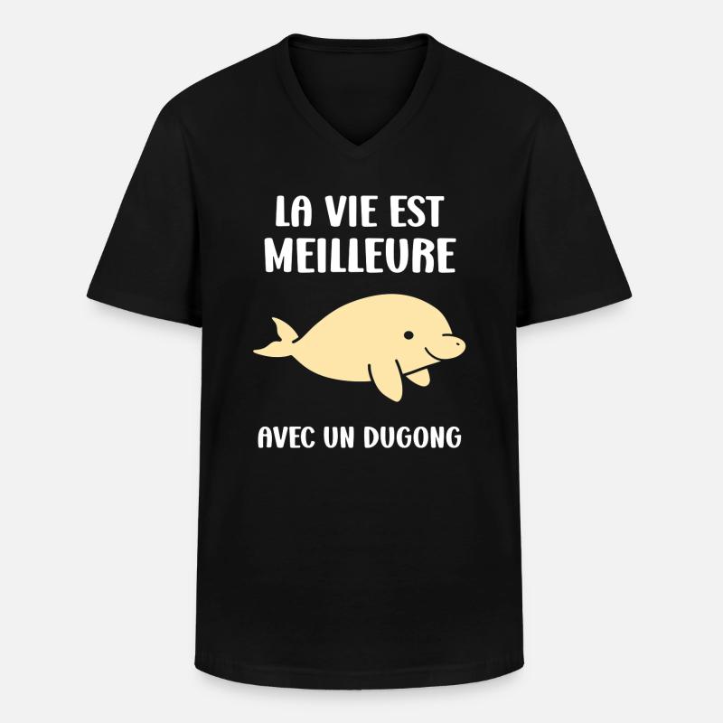 Dugong - Männer-T-Shirt mit V-Ausschnitt - Schwarz