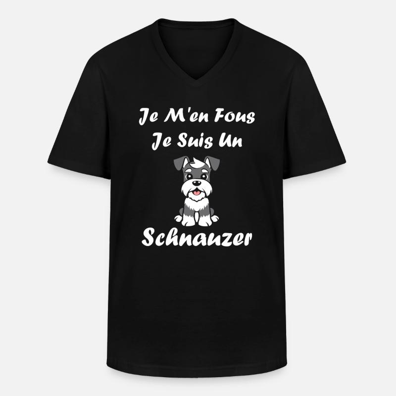 Schnauzer - Männer-T-Shirt mit V-Ausschnitt - Schwarz