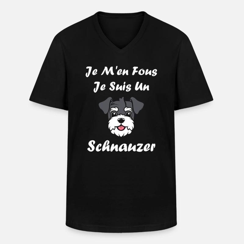 Schnauzer - Männer-T-Shirt mit V-Ausschnitt - Schwarz