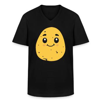 Potato - Men's V-Neck T-Shirt - black - Front - AI Model Male 178 dark (178cm)