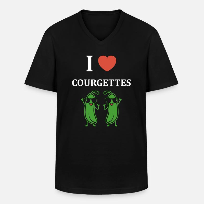 Zucchini-Humor - Männer-T-Shirt mit V-Ausschnitt - Schwarz