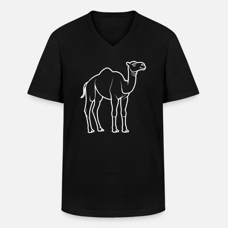 Kamel - Männer-T-Shirt mit V-Ausschnitt - Schwarz