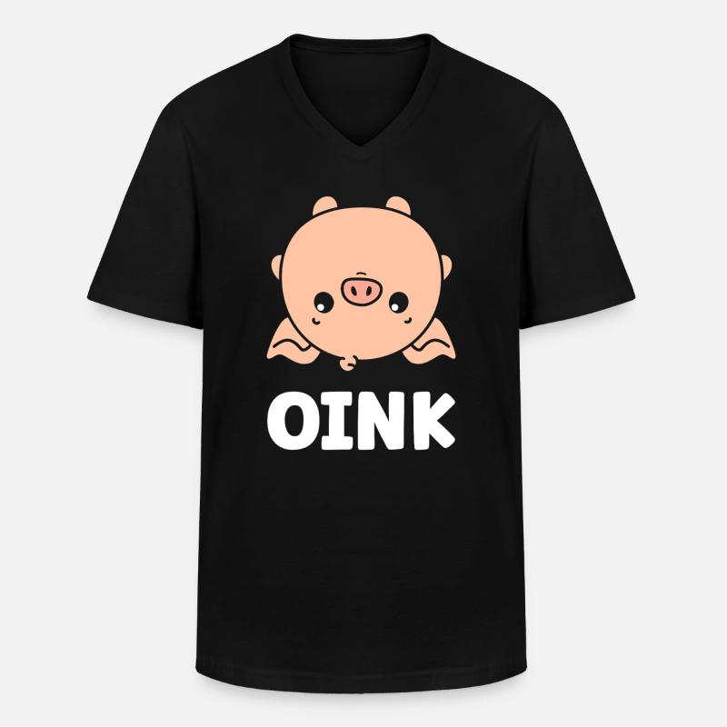 Schwein - Männer-T-Shirt mit V-Ausschnitt - Schwarz