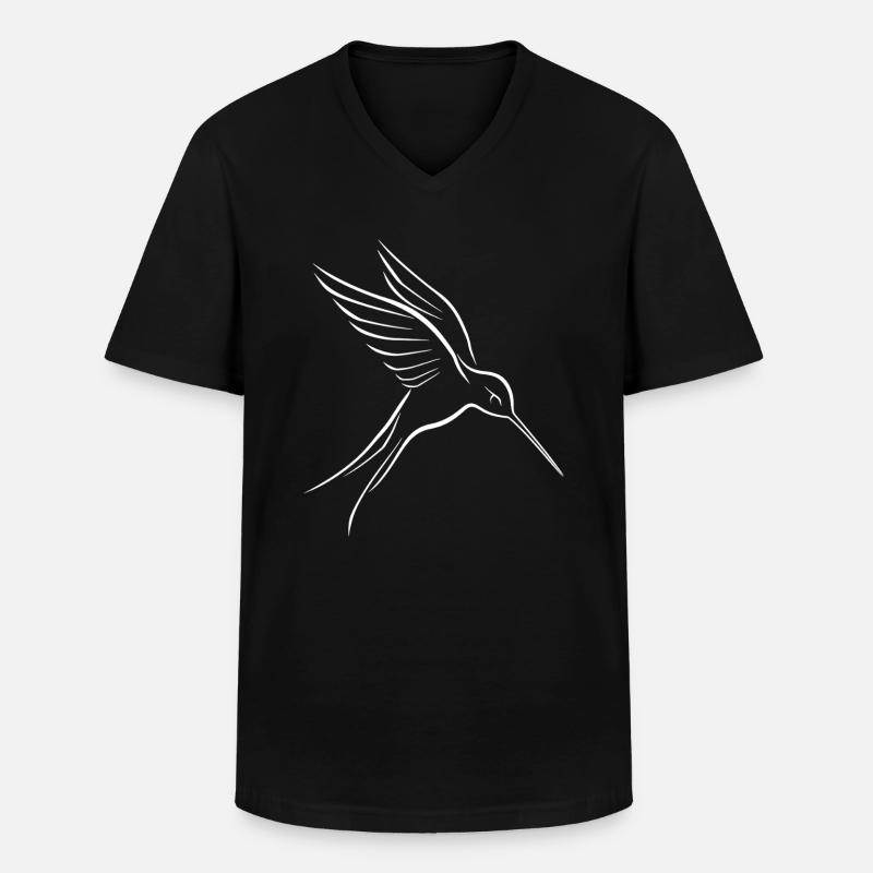 Kolibri - Männer-T-Shirt mit V-Ausschnitt - Schwarz