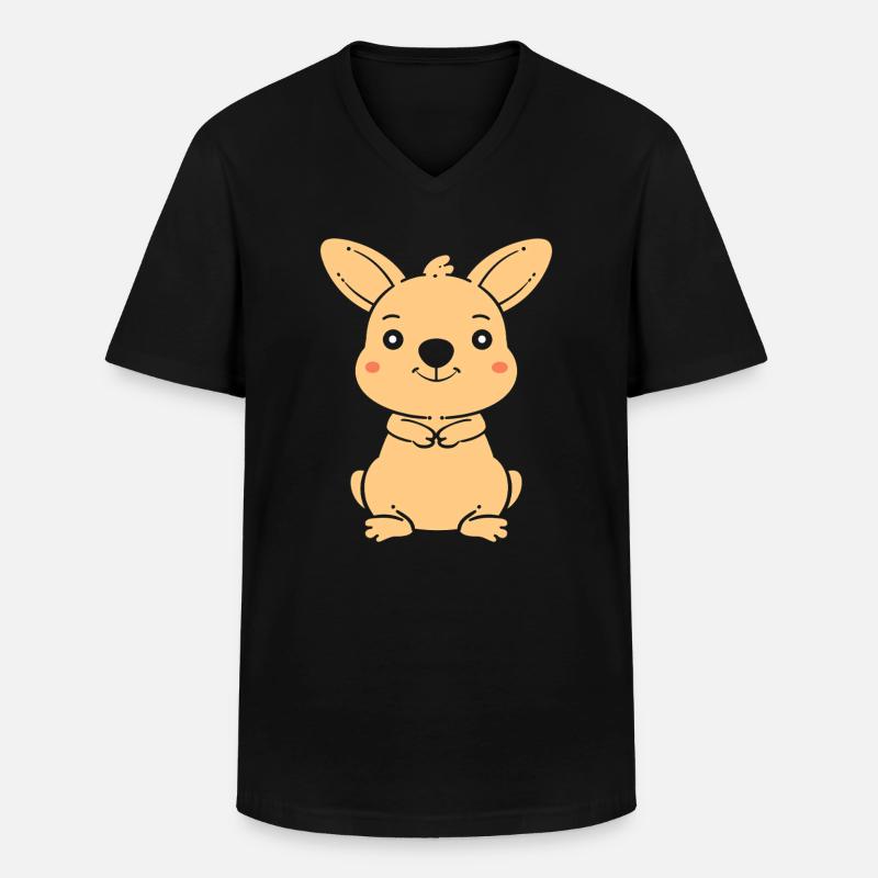 Wallaby - Männer-T-Shirt mit V-Ausschnitt - Schwarz