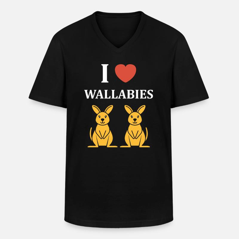 Wallaby - Männer-T-Shirt mit V-Ausschnitt - Schwarz