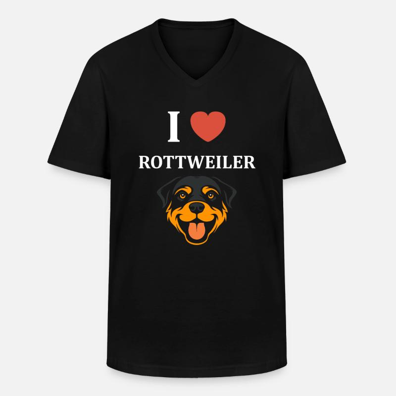 Rottweiler - Männer-T-Shirt mit V-Ausschnitt - Schwarz