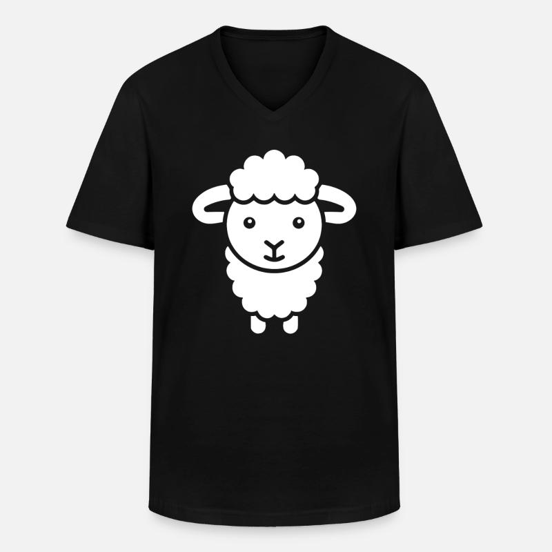 Schaf - Männer-T-Shirt mit V-Ausschnitt - Schwarz