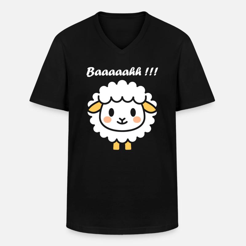Schaf - Männer-T-Shirt mit V-Ausschnitt - Schwarz