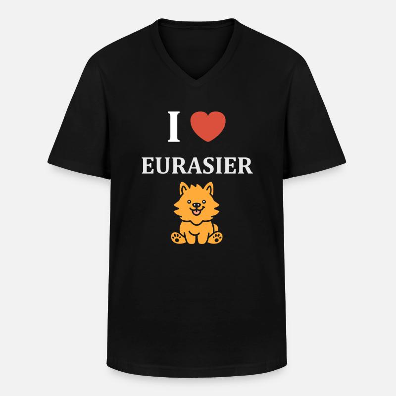 Eurasier - Männer-T-Shirt mit V-Ausschnitt - Schwarz