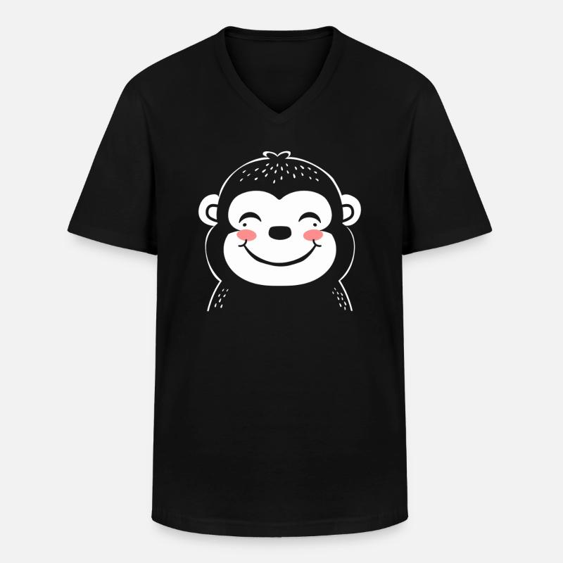 Gorilla - Männer-T-Shirt mit V-Ausschnitt - Schwarz