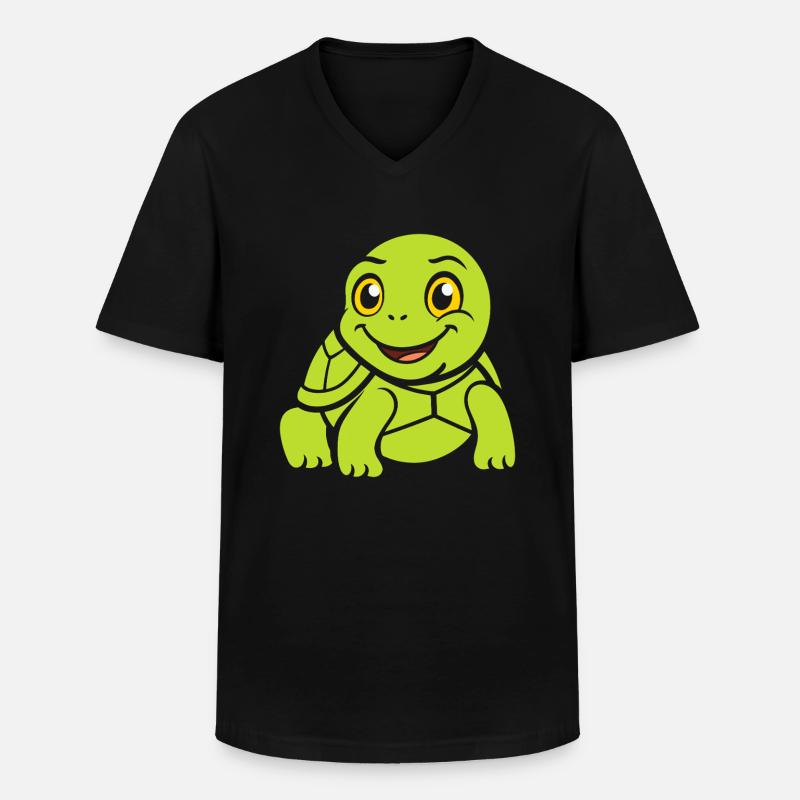 Schildkröte - Männer-T-Shirt mit V-Ausschnitt - Schwarz