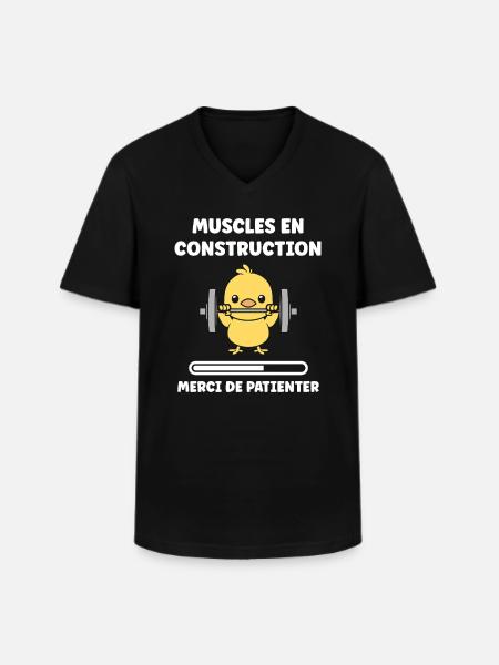 Animaux Humour musculation - T-shirt col V Homme - noir