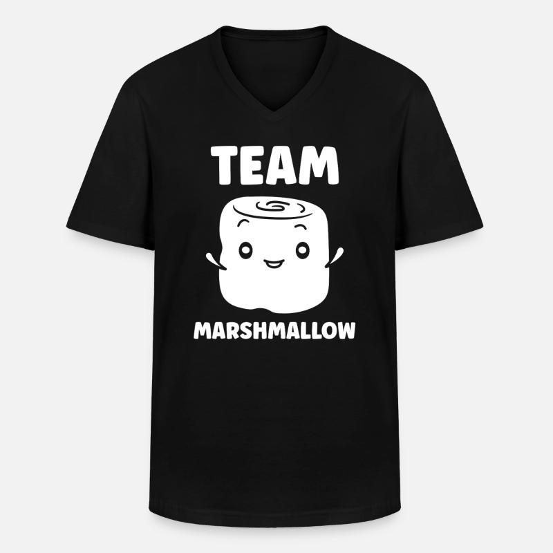 Marshmallow - Männer-T-Shirt mit V-Ausschnitt - Schwarz