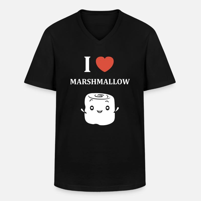 Marshmallow - Männer-T-Shirt mit V-Ausschnitt - Schwarz