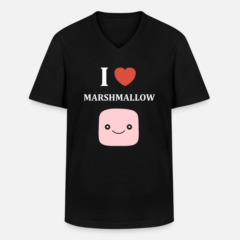 Marshmallow - Männer-T-Shirt mit V-Ausschnitt - Schwarz