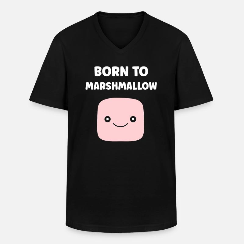 Marshmallow - Männer-T-Shirt mit V-Ausschnitt - Schwarz