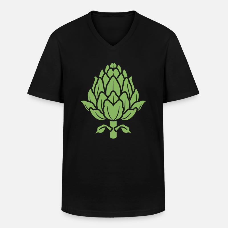 Artischocke - Männer-T-Shirt mit V-Ausschnitt - Schwarz