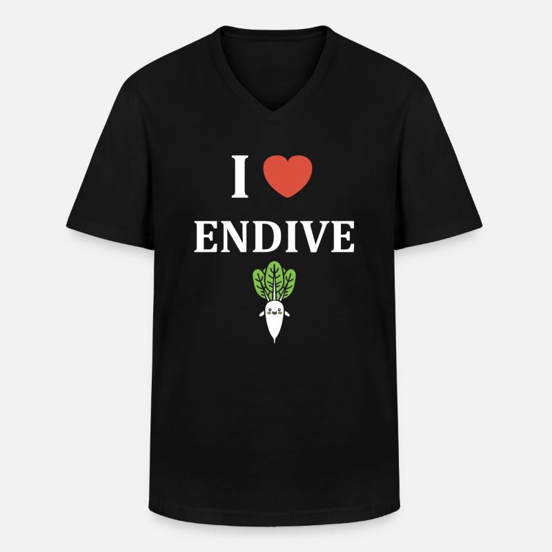 Endive - Männer-T-Shirt mit V-Ausschnitt - Schwarz