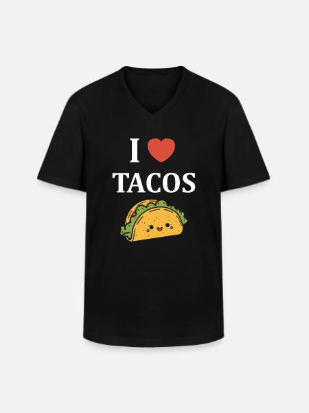 tacos - T-shirt col V Homme - noir