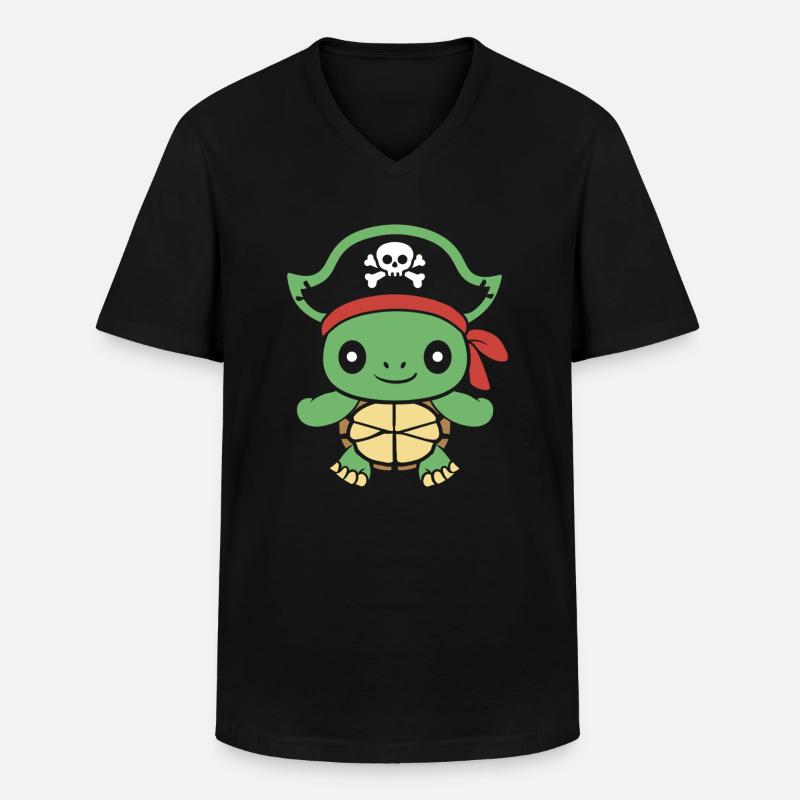 Pirat - Männer-T-Shirt mit V-Ausschnitt - Schwarz