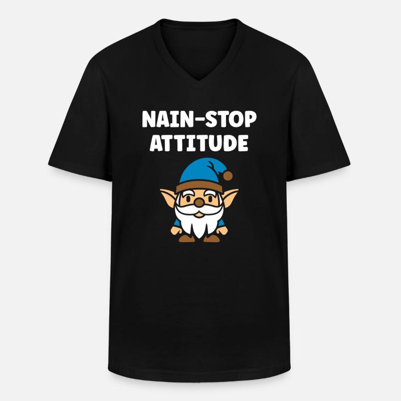 Zwerg - Männer-T-Shirt mit V-Ausschnitt - Schwarz