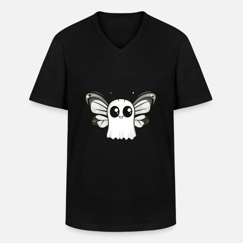 Schmetterling Halloween Comic Geist - Männer-T-Shirt mit V-Ausschnitt - Schwarz