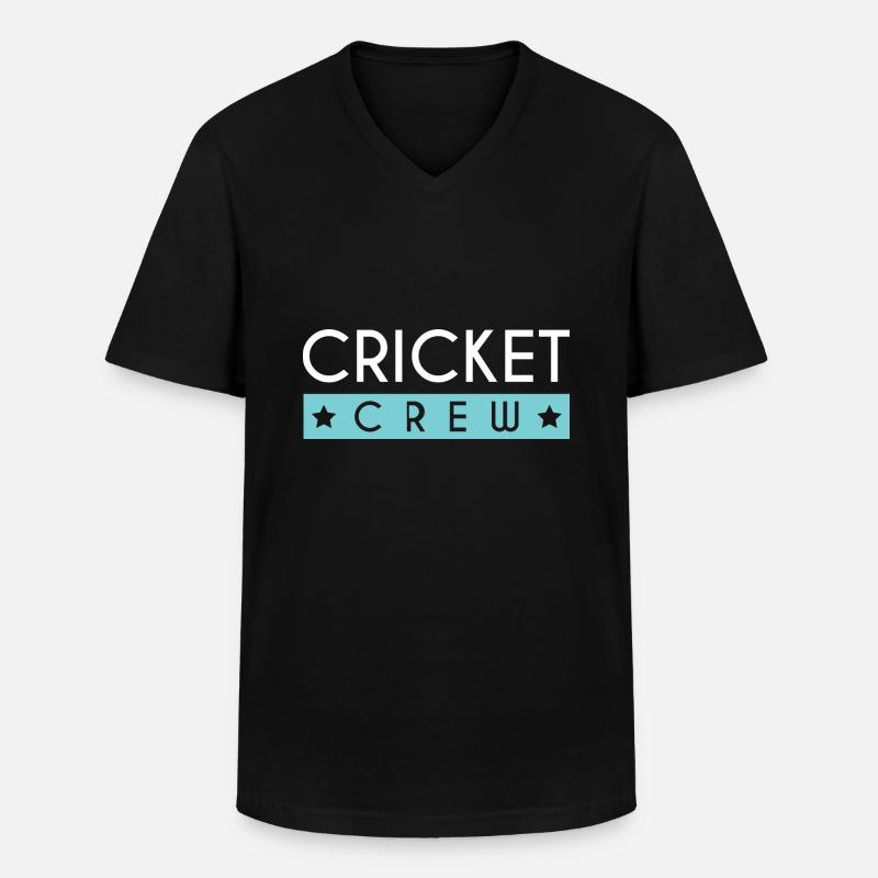Cricket Crew - Männer-T-Shirt mit V-Ausschnitt - Schwarz