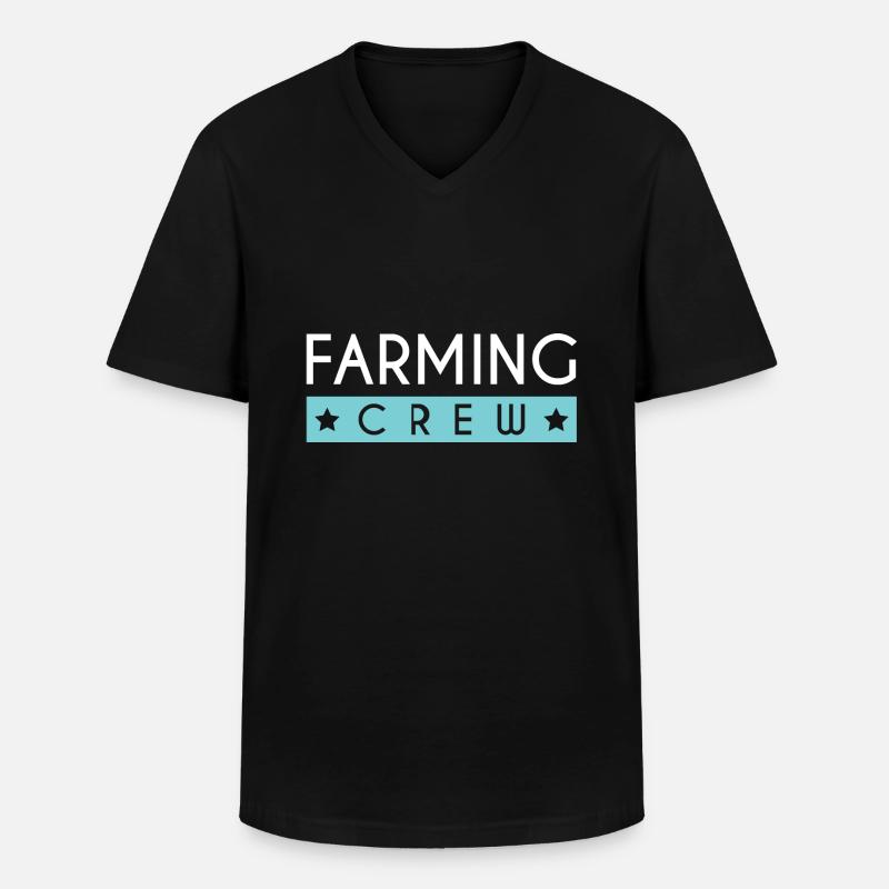 Farming Crew - Männer-T-Shirt mit V-Ausschnitt - Schwarz