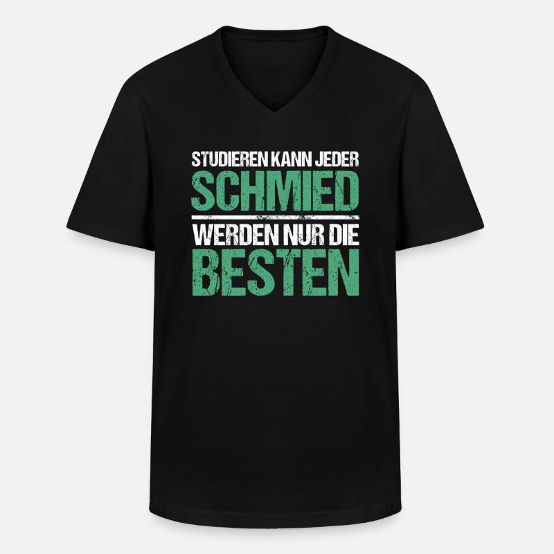 Studieren kann jeder - Schmied Edition - Männer-T-Shirt mit V-Ausschnitt - Schwarz