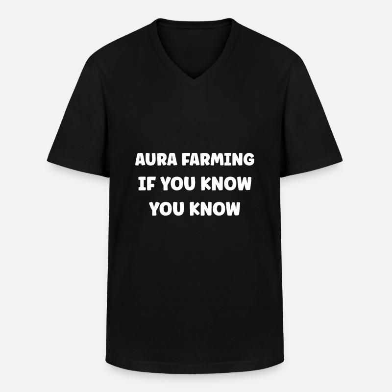 Aura-Farming - Männer-T-Shirt mit V-Ausschnitt - Schwarz