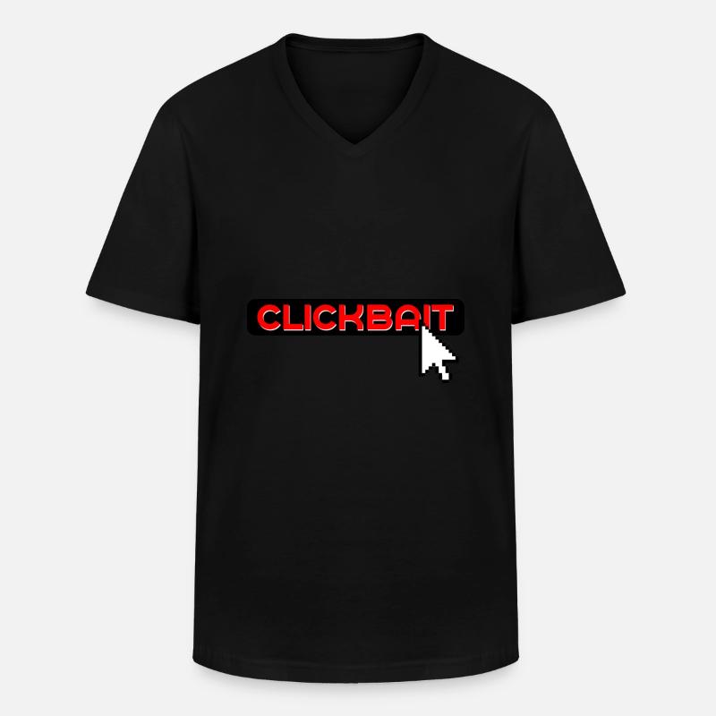 internet clickbat - Männer-T-Shirt mit V-Ausschnitt - Schwarz