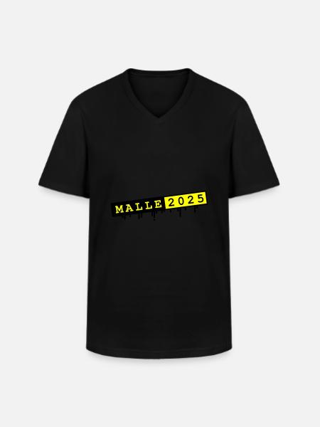 Malle 2025 - Men's V-Neck T-Shirt - black