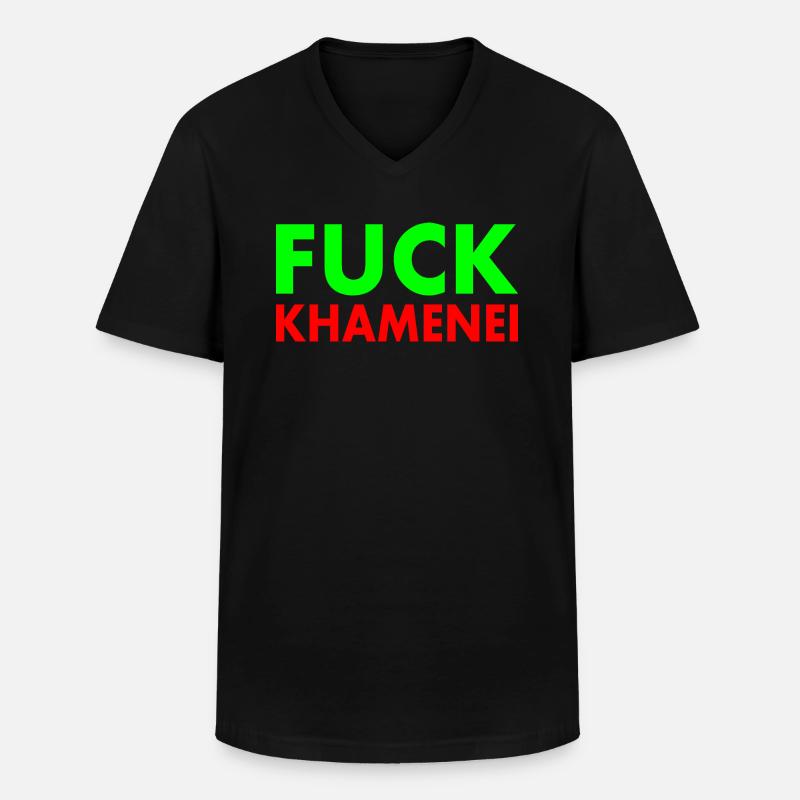 Fuck khamenei Chamenei - iran - Männer-T-Shirt mit V-Ausschnitt - Schwarz