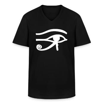 L’œil de Ra - T-shirt col V Homme - noir - Devant - AI Model Male 178 dark (178cm)