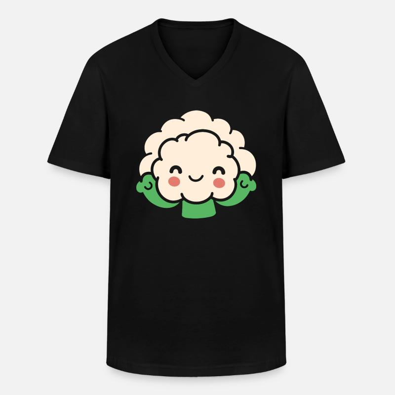 Blumenkohl - Männer-T-Shirt mit V-Ausschnitt - Schwarz