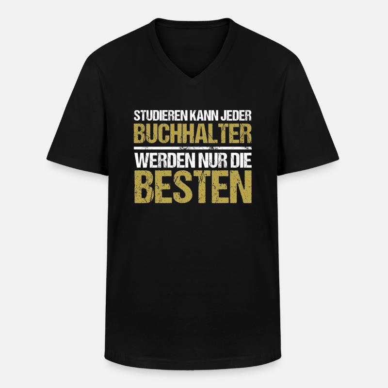 Studieren kann jeder - Buchhalter Edition - Männer-T-Shirt mit V-Ausschnitt - Schwarz