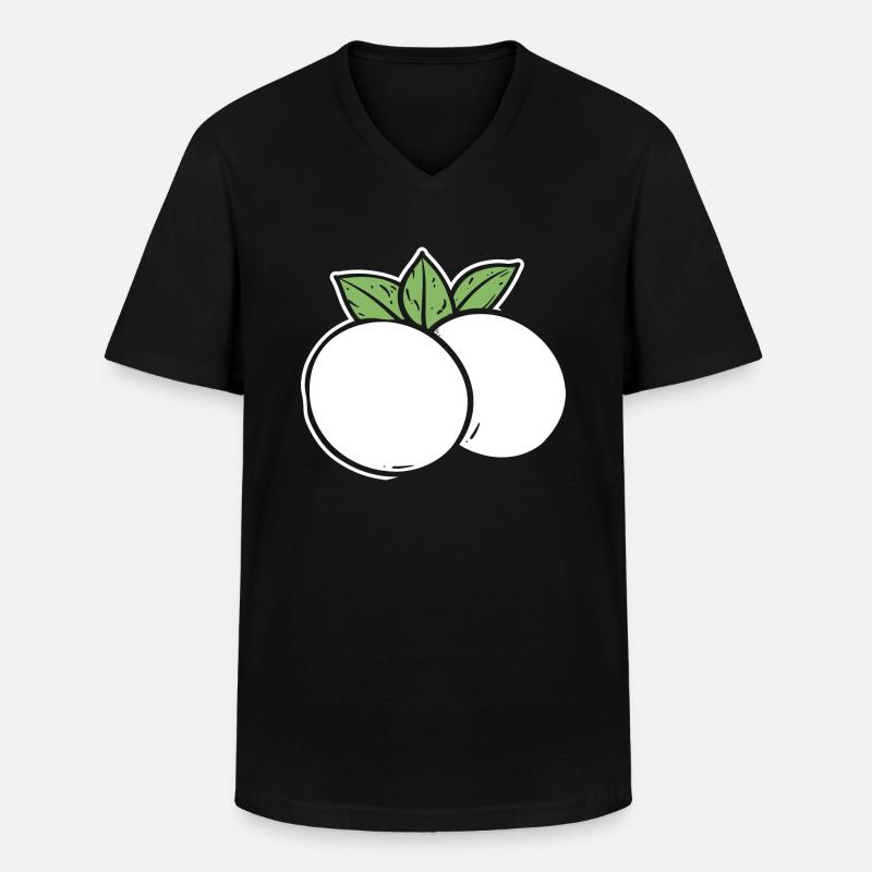 Mozzarella - Klassisk herre T-shirt med V-udskæring - sort