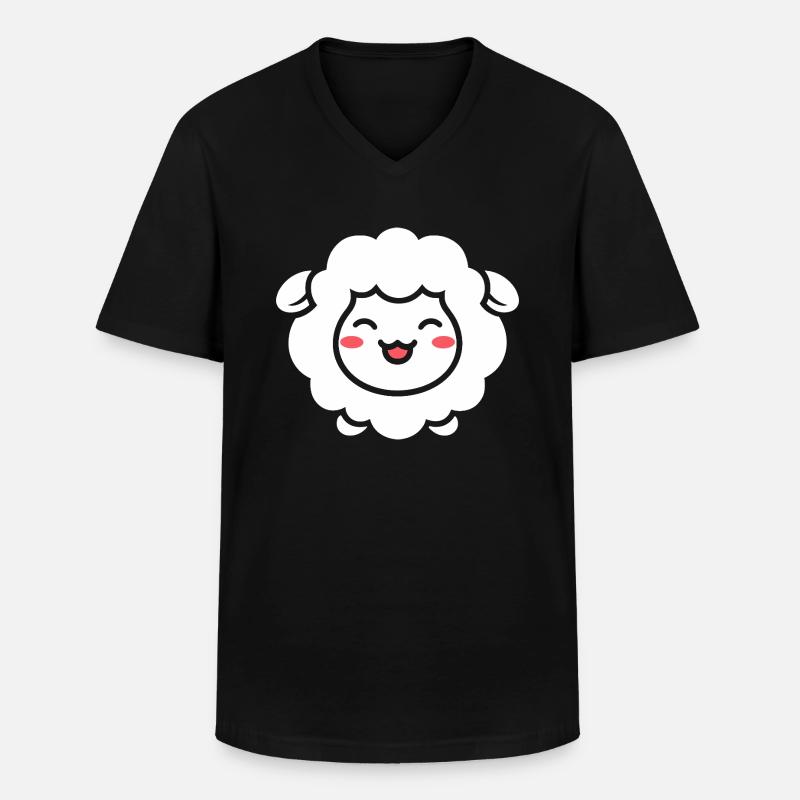 Schaf - Männer-T-Shirt mit V-Ausschnitt - Schwarz