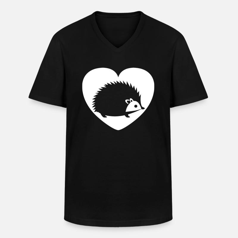 Igel - Männer-T-Shirt mit V-Ausschnitt - Schwarz