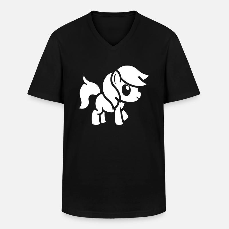 Pony - Männer-T-Shirt mit V-Ausschnitt - Schwarz