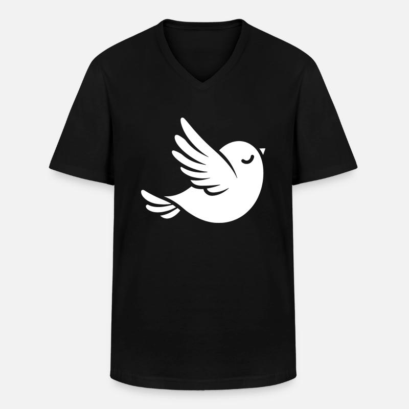 Taube - Männer-T-Shirt mit V-Ausschnitt - Schwarz