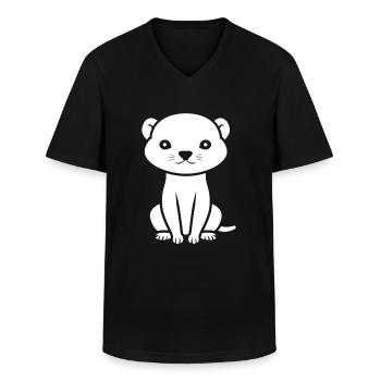 weasel - Men's V-Neck T-Shirt - black - Front - AI Model Male 178 dark (178cm)
