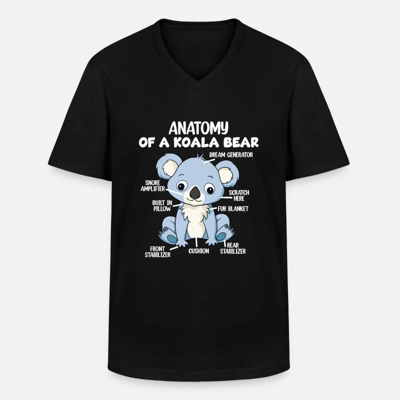 Anatomie eines Koala-Bären - Männer-T-Shirt mit V-Ausschnitt - Schwarz
