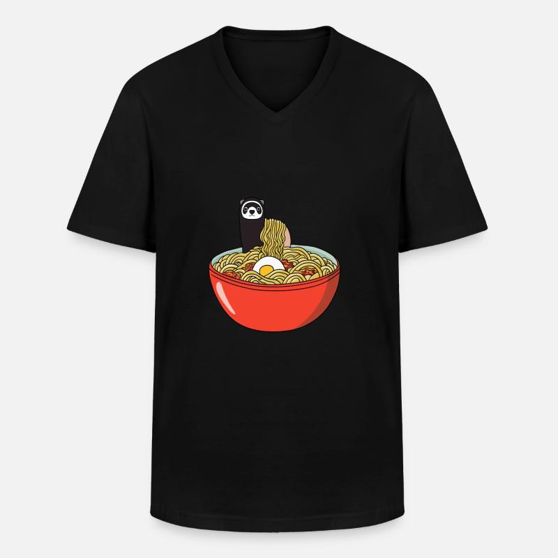 Frettchen - Männer-T-Shirt mit V-Ausschnitt - Schwarz